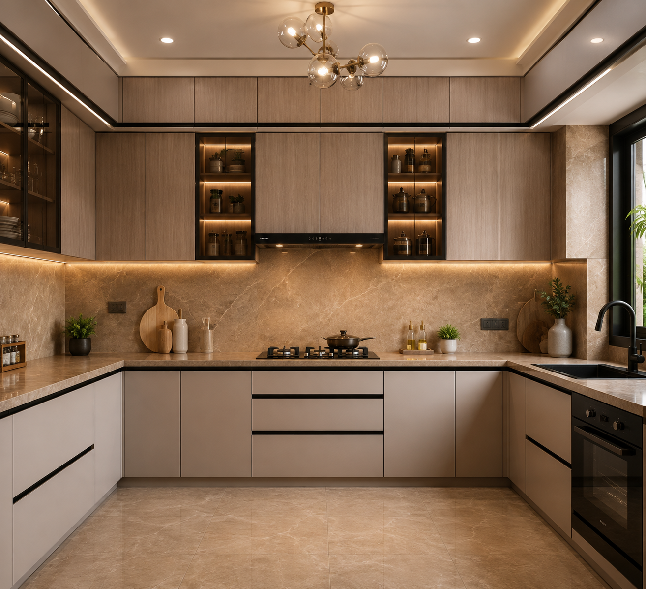 In-house manufactured modular kitchen cabinetry